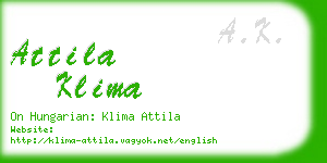 attila klima business card